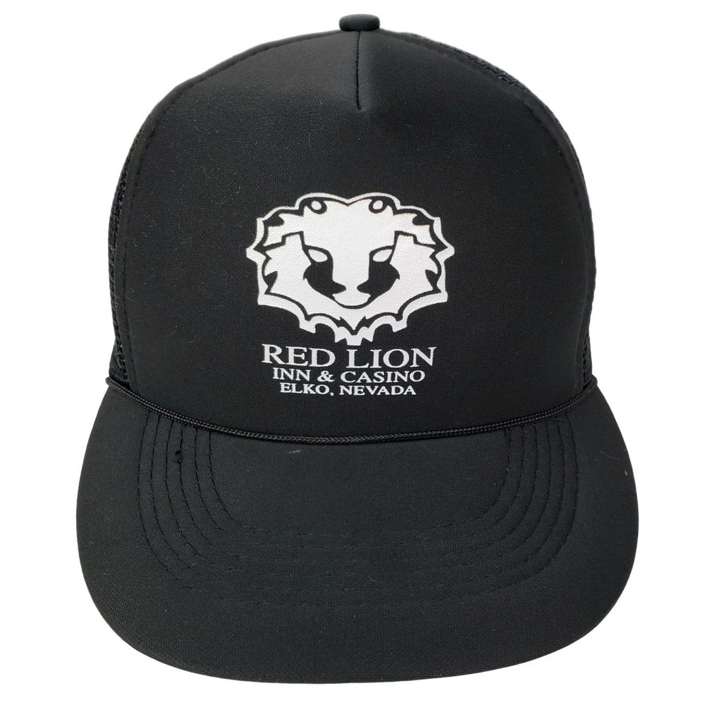 Red Lion Inn & Casino Hat -‎ Elko Nevada Snapback Trucker Cap Black & White NWOT